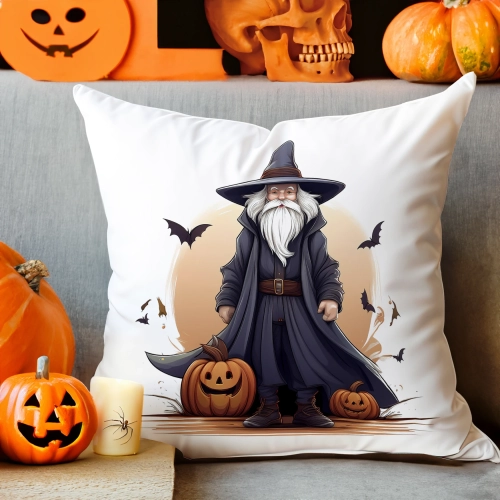 POSZEWKA DEKORACYJNA 40x40 JASIEK OZDOBNA HALLOWEENOWA HALLOWEEN DYNIA CZAROWNIK WIEDŹMIN NIETOPERZE