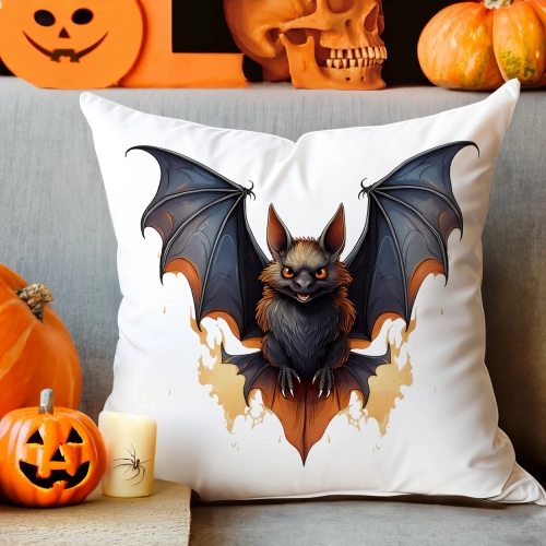POSZEWKA DEKORACYJNA 40x40 JASIEK OZDOBNA HALLOWEENOWA HALLOWEEN DYNIA NIETOPERZE