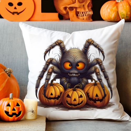 POSZEWKA DEKORACYJNA 40x40 JASIEK OZDOBNA HALLOWEENOWA HALLOWEEN DYNIA PAJĄK NIETOPERZE