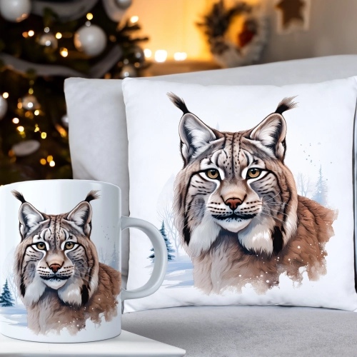 ŚWIĄTECZNY KOMPLET PODUSZKA 40x40 I KUBEK NA ŚWIĘTA MIKOŁAJ RENIFER PREZENT