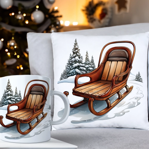 ŚWIĄTECZNY KOMPLET PODUSZKA 40x40 I KUBEK NA ŚWIĘTA MIKOŁAJ RENIFER PREZENT