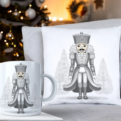 ŚWIĄTECZNY KOMPLET PODUSZKA 40x40 I KUBEK NA ŚWIĘTA MIKOŁAJ RENIFER PREZENT