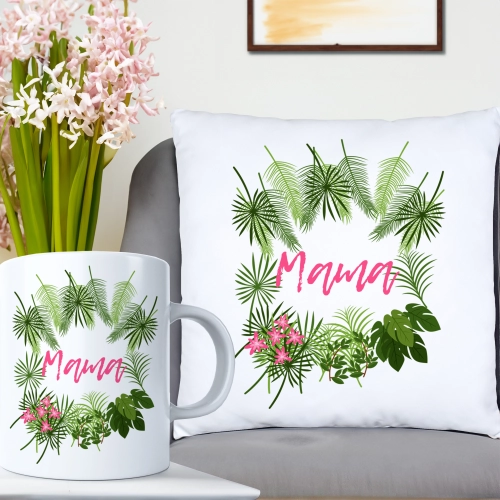 KOMPLET DLA MAMY PODUSZKA 40X40CM + KUBEK 330ml NA PREZENT DZIEŃ MATKI MAMA