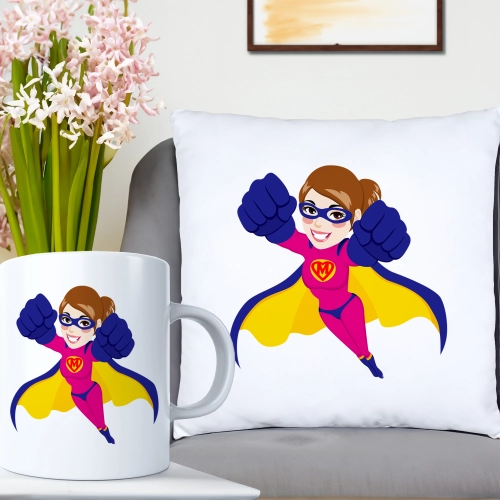 KOMPLET DLA MAMY PODUSZKA 40X40CM + KUBEK 330ml NA PREZENT DZIEŃ MATKI MAMA