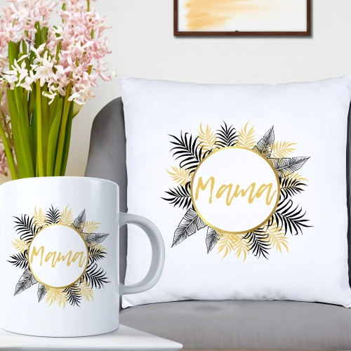 KOMPLET DLA MAMY PODUSZKA 40X40CM + KUBEK 330ml NA PREZENT DZIEŃ MATKI MAMA