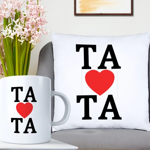 KOMPLET DLA TATY PODUSZKA 40X40CM + KUBEK 330ml NA PREZENT DZIEŃ OJCA TATA