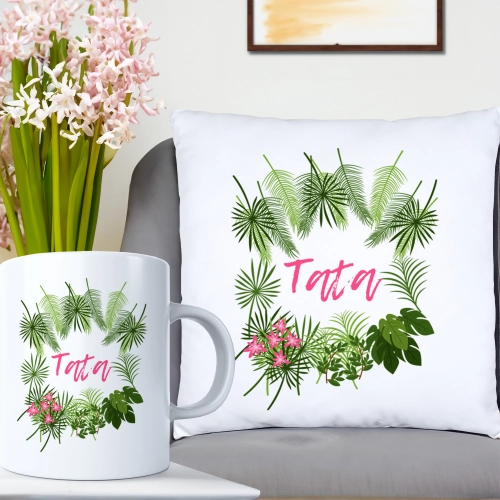 KOMPLET DLA TATY PODUSZKA 40X40CM + KUBEK 330ml NA PREZENT DZIEŃ OJCA TATA