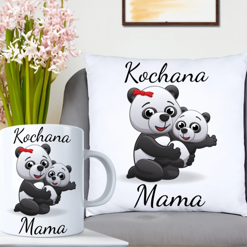 KOMPLET DLA MAMY PODUSZKA 40X40CM + KUBEK 330ml NA PREZENT DZIEŃ MATKI MAMA