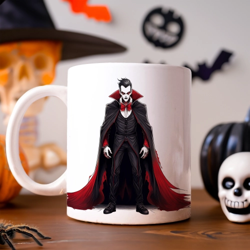 HALLOWEENOWY KUBEK 330ml NA HERBATĘ KAWĘ NA PREZENT WAMPIR