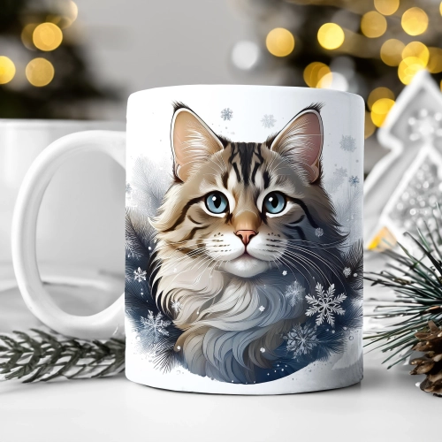 ZIMOWY KUBEK 330ml HERBATĘ KAWĘ PREZENT ŚWIĄTECZNY ŚWIĘTA RENIFER MIKOŁAJ