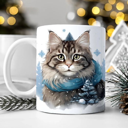 ZIMOWY KUBEK 330ml HERBATĘ KAWĘ PREZENT ŚWIĄTECZNY ŚWIĘTA RENIFER MIKOŁAJ