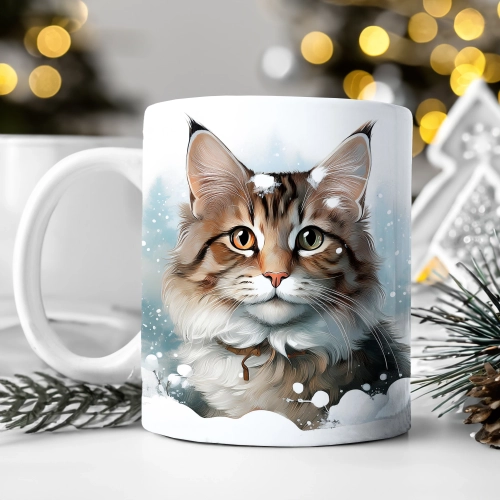 ZIMOWY KUBEK 330ml HERBATĘ KAWĘ PREZENT ŚWIĄTECZNY ŚWIĘTA RENIFER MIKOŁAJ