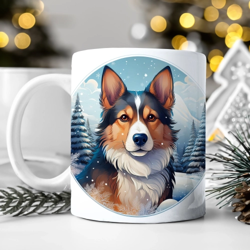 ZIMOWY KUBEK 330ml HERBATĘ KAWĘ PREZENT ŚWIĄTECZNY ŚWIĘTA RENIFER MIKOŁAJ