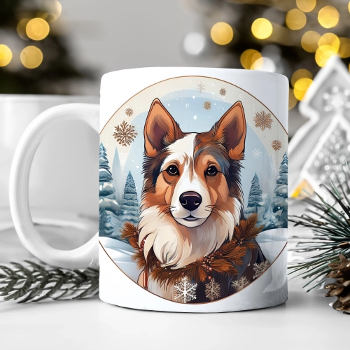 ZIMOWY KUBEK 330ml HERBATĘ KAWĘ PREZENT ŚWIĄTECZNY ŚWIĘTA RENIFER MIKOŁAJ