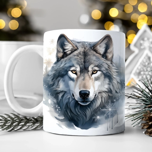 ZIMOWY KUBEK 330ml HERBATĘ KAWĘ PREZENT ŚWIĄTECZNY ŚWIĘTA RENIFER MIKOŁAJ