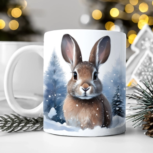 ZIMOWY KUBEK 330ml HERBATĘ KAWĘ PREZENT ŚWIĄTECZNY ŚWIĘTA RENIFER MIKOŁAJ