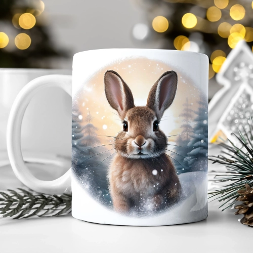 ZIMOWY KUBEK 330ml HERBATĘ KAWĘ PREZENT ŚWIĄTECZNY ŚWIĘTA RENIFER MIKOŁAJ