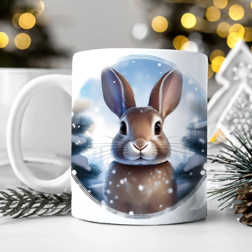 ZIMOWY KUBEK 330ml HERBATĘ KAWĘ PREZENT ŚWIĄTECZNY ŚWIĘTA RENIFER MIKOŁAJ