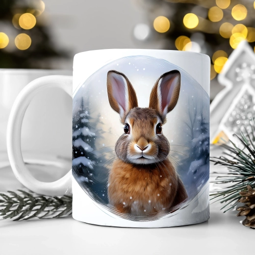 ZIMOWY KUBEK 330ml HERBATĘ KAWĘ PREZENT ŚWIĄTECZNY ŚWIĘTA RENIFER MIKOŁAJ