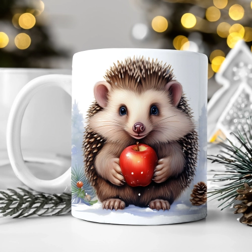 ZIMOWY KUBEK 330ml HERBATĘ KAWĘ PREZENT ŚWIĄTECZNY ŚWIĘTA RENIFER MIKOŁAJ