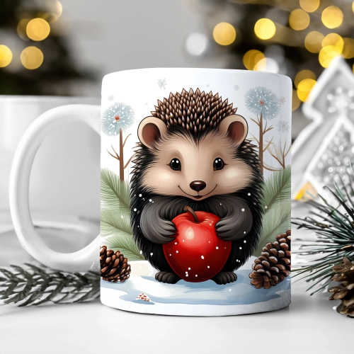 ZIMOWY KUBEK 330ml HERBATĘ KAWĘ PREZENT ŚWIĄTECZNY ŚWIĘTA RENIFER MIKOŁAJ