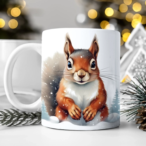 ZIMOWY KUBEK 330ml HERBATĘ KAWĘ PREZENT ŚWIĄTECZNY ŚWIĘTA RENIFER MIKOŁAJ