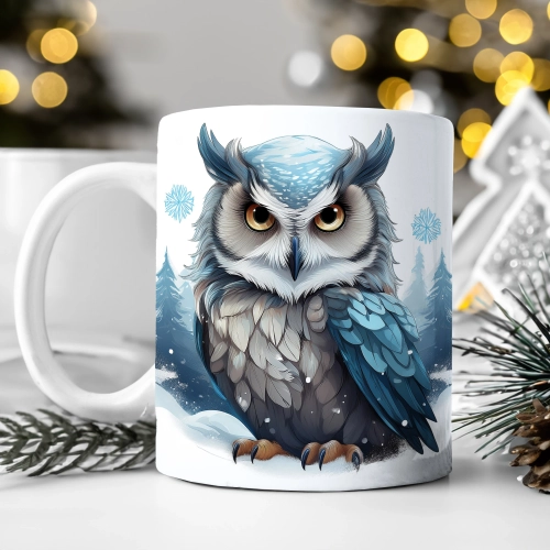 ZIMOWY KUBEK 330ml HERBATĘ KAWĘ PREZENT ŚWIĄTECZNY ŚWIĘTA RENIFER MIKOŁAJ