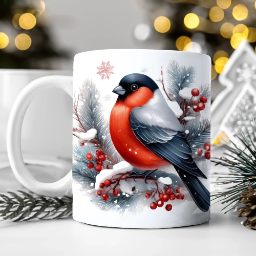 ZIMOWY KUBEK 330ml HERBATĘ KAWĘ PREZENT ŚWIĄTECZNY ŚWIĘTA RENIFER MIKOŁAJ