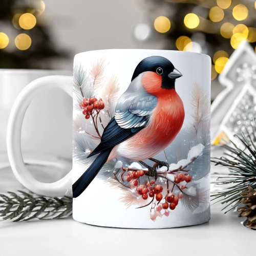 ZIMOWY KUBEK 330ml HERBATĘ KAWĘ PREZENT ŚWIĄTECZNY ŚWIĘTA RENIFER MIKOŁAJ