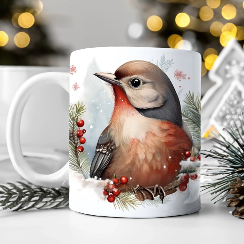 ZIMOWY KUBEK 330ml HERBATĘ KAWĘ PREZENT ŚWIĄTECZNY ŚWIĘTA RENIFER MIKOŁAJ