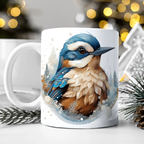 ZIMOWY KUBEK 330ml HERBATĘ KAWĘ PREZENT ŚWIĄTECZNY ŚWIĘTA RENIFER MIKOŁAJ