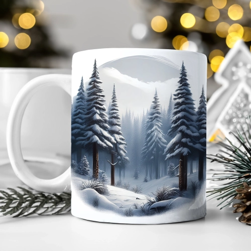 ZIMOWY KUBEK 330ml HERBATĘ KAWĘ PREZENT ŚWIĄTECZNY ŚWIĘTA RENIFER MIKOŁAJ