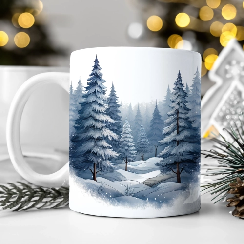 ZIMOWY KUBEK 330ml HERBATĘ KAWĘ PREZENT ŚWIĄTECZNY ŚWIĘTA RENIFER MIKOŁAJ