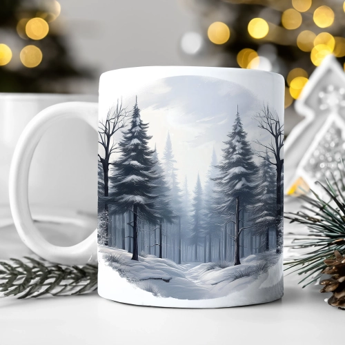 ZIMOWY KUBEK 330ml HERBATĘ KAWĘ PREZENT ŚWIĄTECZNY ŚWIĘTA RENIFER MIKOŁAJ