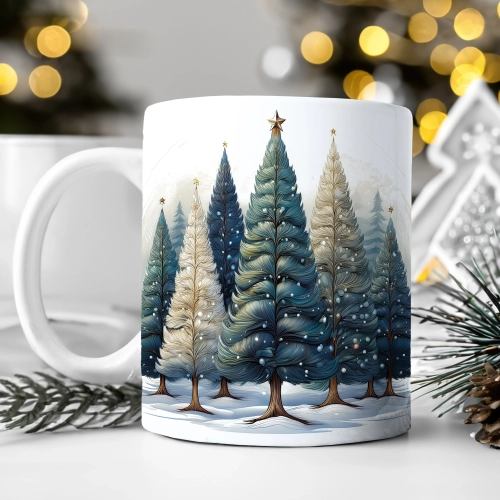 ZIMOWY KUBEK 330ml HERBATĘ KAWĘ PREZENT ŚWIĄTECZNY ŚWIĘTA RENIFER MIKOŁAJ