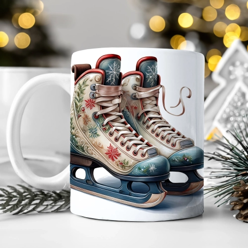 ZIMOWY KUBEK 330ml HERBATĘ KAWĘ PREZENT ŚWIĄTECZNY ŚWIĘTA RENIFER MIKOŁAJ