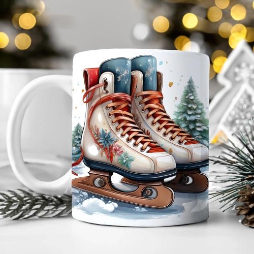 ZIMOWY KUBEK 330ml HERBATĘ KAWĘ PREZENT ŚWIĄTECZNY ŚWIĘTA RENIFER MIKOŁAJ