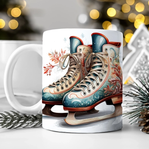 ZIMOWY KUBEK 330ml HERBATĘ KAWĘ PREZENT ŚWIĄTECZNY ŚWIĘTA RENIFER MIKOŁAJ