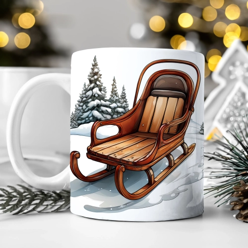 ZIMOWY KUBEK 330ml HERBATĘ KAWĘ PREZENT ŚWIĄTECZNY ŚWIĘTA RENIFER MIKOŁAJ