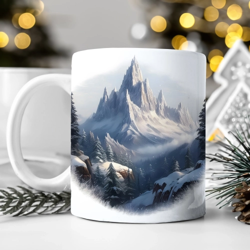 ZIMOWY KUBEK 330ml HERBATĘ KAWĘ PREZENT ŚWIĄTECZNY ŚWIĘTA RENIFER MIKOŁAJ