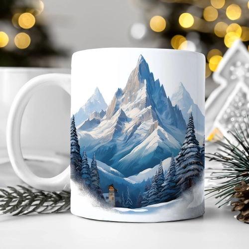 ZIMOWY KUBEK 330ml HERBATĘ KAWĘ PREZENT ŚWIĄTECZNY ŚWIĘTA RENIFER MIKOŁAJ