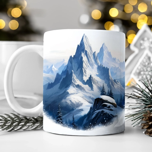 ZIMOWY KUBEK 330ml HERBATĘ KAWĘ PREZENT ŚWIĄTECZNY ŚWIĘTA RENIFER MIKOŁAJ