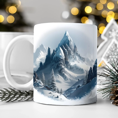 ZIMOWY KUBEK 330ml HERBATĘ KAWĘ PREZENT ŚWIĄTECZNY ŚWIĘTA RENIFER MIKOŁAJ