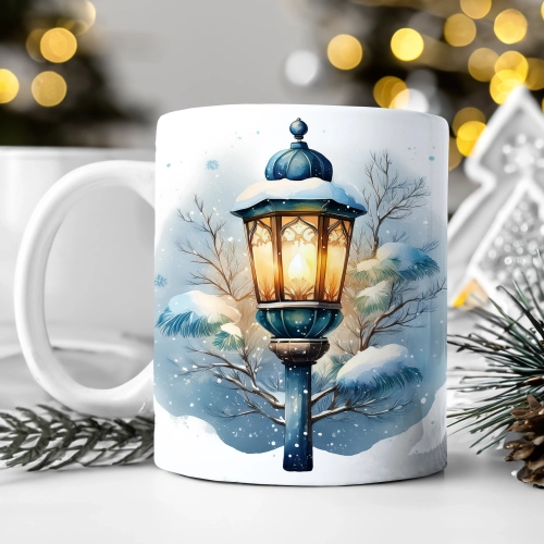 ZIMOWY KUBEK 330ml HERBATĘ KAWĘ PREZENT ŚWIĄTECZNY ŚWIĘTA RENIFER MIKOŁAJ