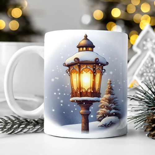 ZIMOWY KUBEK 330ml HERBATĘ KAWĘ PREZENT ŚWIĄTECZNY ŚWIĘTA RENIFER MIKOŁAJ