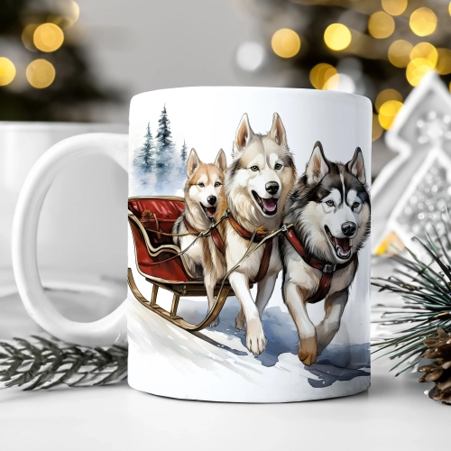 ZIMOWY KUBEK 330ml HERBATĘ KAWĘ PREZENT ŚWIĄTECZNY ŚWIĘTA RENIFER MIKOŁAJ