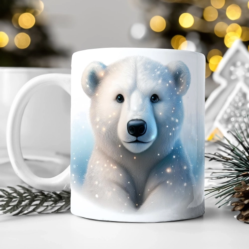 ZIMOWY KUBEK 330ml HERBATĘ KAWĘ PREZENT ŚWIĄTECZNY ŚWIĘTA RENIFER MIKOŁAJ