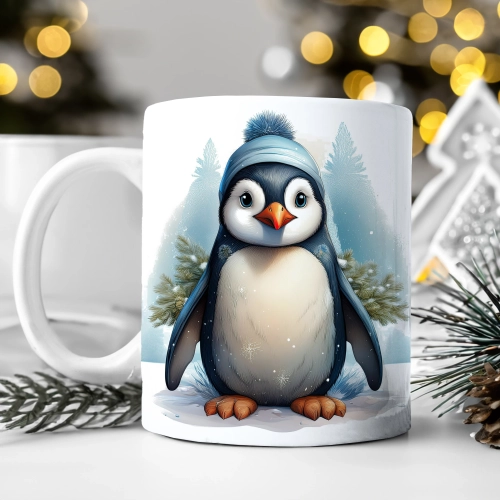 ZIMOWY KUBEK 330ml HERBATĘ KAWĘ PREZENT ŚWIĄTECZNY ŚWIĘTA RENIFER MIKOŁAJ