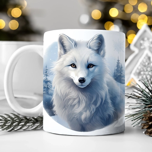 ZIMOWY KUBEK 330ml HERBATĘ KAWĘ PREZENT ŚWIĄTECZNY ŚWIĘTA RENIFER MIKOŁAJ