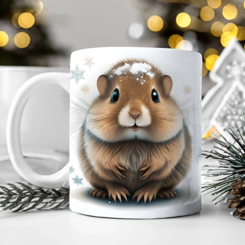 ZIMOWY KUBEK 330ml HERBATĘ KAWĘ PREZENT ŚWIĄTECZNY ŚWIĘTA RENIFER MIKOŁAJ